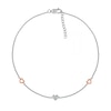 Thumbnail Image 2 of Diamond Accent Heart Station Anklet in Sterling Silver and 10K Rose Gold – 10"
