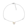 Thumbnail Image 2 of 0.04 CT. T.W. Diamond Triple Heart Anklet in Sterling Silver and 10K Two-Tone Gold – 10"