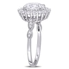 Thumbnail Image 2 of 8.0mm White Lab-Created Sapphire and 0.05 CT. T.W. Diamond Frame Art Deco Engagement Ring in 10K White Gold