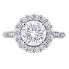 Thumbnail Image 3 of 8.0mm White Lab-Created Sapphire and 0.05 CT. T.W. Diamond Frame Art Deco Engagement Ring in 10K White Gold