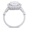 Thumbnail Image 4 of 8.0mm White Lab-Created Sapphire and 0.05 CT. T.W. Diamond Frame Art Deco Engagement Ring in 10K White Gold