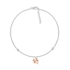 Thumbnail Image 2 of Diamond Accent Four Leaf Clover Anklet in Sterling Silver and 10K Rose Gold – 10"