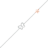 0.04 CT. T.W. Diamond Butterfly and Flower Anklet in Sterling Silver and 10K Rose Gold – 10"
