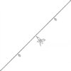 Thumbnail Image 1 of 0.04 CT. T.W. Diamond Dragonfly Anklet in Sterling Silver – 10"