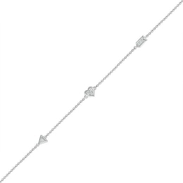 0.04 CT. T.W. Diamond Heart Arrow Anklet in Sterling Silver – 10&quot;