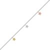 Thumbnail Image 1 of Diamond Accent Triple Star Anklet in Sterling Silver and 10K Two-Tone Gold – 10"