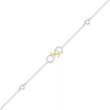 0.04 CT. T.W. Diamond Infinity Anchor Anklet in Sterling Silver and 10K Gold – 10"