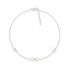 0.04 CT. T.W. Diamond Infinity Anchor Anklet in Sterling Silver and 10K Gold – 10"