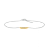 Thumbnail Image 2 of 0.04 CT. T.W. Diamond Bar Anklet in Sterling Silver and 10K Gold – 10"