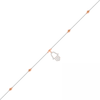 Thumbnail Image 1 of 0.086 CT. T.W. Diamond Hamsa Anklet in Sterling Silver and 10K Rose Gold – 10"