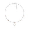 Thumbnail Image 2 of 0.086 CT. T.W. Diamond Hamsa Anklet in Sterling Silver and 10K Rose Gold – 10"