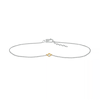 Thumbnail Image 2 of Diamond Accent Solitaire Circle Anklet in Sterling Silver and 10K Gold – 10"