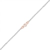 Thumbnail Image 1 of 0.065 CT. T.W. Diamond Circle Trio Anklet in Sterling Silver and 10K Rose Gold – 10"