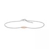 Thumbnail Image 2 of 0.065 CT. T.W. Diamond Circle Trio Anklet in Sterling Silver and 10K Rose Gold – 10"