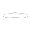 Thumbnail Image 2 of 0.065 CT. T.W. Diamond Circle Trio Anklet in Sterling Silver and 10K Gold – 10"