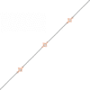 Thumbnail Image 1 of 0.04 CT. T.W. Diamond Triple Tilted Square Frame Anklet in Sterling Silver with 14K Rose Gold Plate – 10"