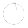 Thumbnail Image 2 of 0.04 CT. T.W. Diamond Triple Tilted Square Frame Anklet in Sterling Silver with 14K Rose Gold Plate – 10"