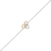 Thumbnail Image 1 of Diamond Accent Solitaire Triple Heart Anklet in Sterling Silver and 10K Two-Tone Gold – 10"