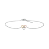 Thumbnail Image 2 of Diamond Accent Solitaire Triple Heart Anklet in Sterling Silver and 10K Two-Tone Gold – 10"