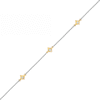 Thumbnail Image 1 of 0.04 CT. T.W. Diamond Triple Tilted Square Frame Anklet in Sterling Silver with 14K Gold Plate – 10"