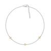 Thumbnail Image 2 of 0.04 CT. T.W. Diamond Triple Tilted Square Frame Anklet in Sterling Silver with 14K Gold Plate – 10"