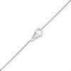 Thumbnail Image 1 of Diamond Accent Solitaire Ice Cream Cone Anklet in Sterling Silver and 10K Rose Gold – 10"