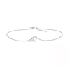 Thumbnail Image 2 of Diamond Accent Solitaire Ice Cream Cone Anklet in Sterling Silver and 10K Rose Gold – 10"