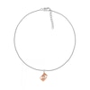 Thumbnail Image 2 of Diamond Accent Solitaire Letter Anklet in Sterling Silver and 10K Rose Gold – 10"