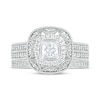 Thumbnail Image 2 of 0.69 CT. T.W. Princess-Cut Diamond Frame Vintage-Style Bridal Set in 10K White Gold