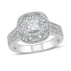 Thumbnail Image 3 of 0.69 CT. T.W. Princess-Cut Diamond Frame Vintage-Style Bridal Set in 10K White Gold