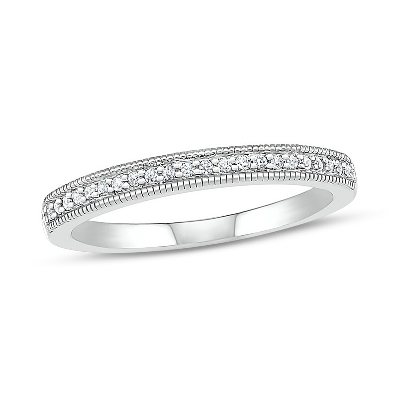 0.69 CT. T.W. Princess-Cut Diamond Frame Vintage-Style Bridal Set in 10K White Gold