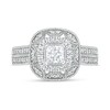 Thumbnail Image 7 of 0.69 CT. T.W. Princess-Cut Diamond Frame Vintage-Style Bridal Set in 10K White Gold