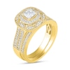 Thumbnail Image 1 of 0.69 CT. T.W. Princess-Cut Diamond Frame Vintage-Style Bridal Set in 10K Gold