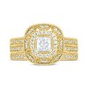 Thumbnail Image 2 of 0.69 CT. T.W. Princess-Cut Diamond Frame Vintage-Style Bridal Set in 10K Gold