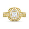 Thumbnail Image 7 of 0.69 CT. T.W. Princess-Cut Diamond Frame Vintage-Style Bridal Set in 10K Gold