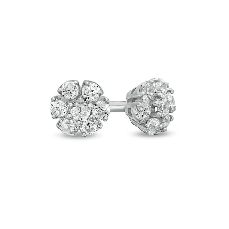 0.20 CT. T.W. Composite Diamond Flower Stud Earrings in 10K White Gold