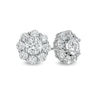 Thumbnail Image 1 of 2.00 CT. T.W. Diamond Flower Frame Stud Earrings in 10K White Gold