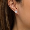 Thumbnail Image 2 of 2.00 CT. T.W. Diamond Flower Frame Stud Earrings in 10K White Gold