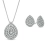Thumbnail Image 0 of 1.00 CT. T.W. Composite Pear-Shaped Diamond Pendant and Stud Earrings Set in Sterling Silver
