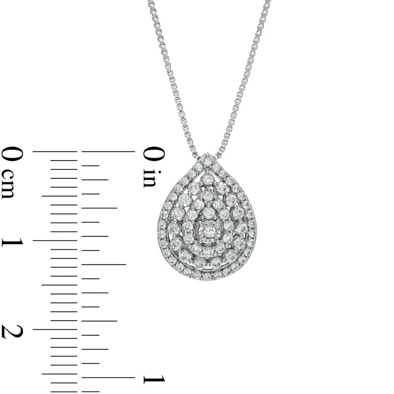 1.00 CT. T.W. Composite Pear-Shaped Diamond Pendant and Stud Earrings Set in Sterling Silver