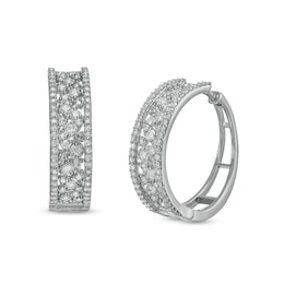 2.00 CT. T.W. Composite Diamond Hoop Earrings in 10K White Gold
