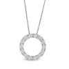 Thumbnail Image 1 of 0.25 CT. T.W. Diamond Alternating Circle Outline Pendant in Sterling Silver