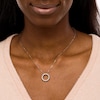 Thumbnail Image 2 of 0.25 CT. T.W. Diamond Alternating Circle Outline Pendant in Sterling Silver