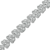 Thumbnail Image 0 of 0.25 CT. T.W. Diamond Trios Line Bracelet in Sterling Silver – 7.5"