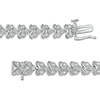 Thumbnail Image 2 of 0.25 CT. T.W. Diamond Trios Line Bracelet in Sterling Silver – 7.5"