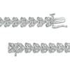 Thumbnail Image 3 of 0.25 CT. T.W. Diamond Trios Line Bracelet in Sterling Silver – 7.5"