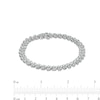 Thumbnail Image 3 of 0.25 CT. T.W. Diamond Trios Line Bracelet in Sterling Silver – 7.5"