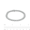 Thumbnail Image 4 of 0.25 CT. T.W. Diamond Trios Line Bracelet in Sterling Silver – 7.5"