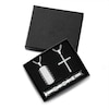 Thumbnail Image 3 of Diamond Accent Dog Tag, Cross Pendant and Link Bracelet Set in Stainless Steel and Tungsten with Black IP - 24"