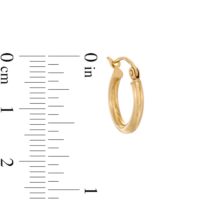4.0mm Ball Stud and Multi-Finish Tube Huggie Hoop Earrings Set in 10K Gold